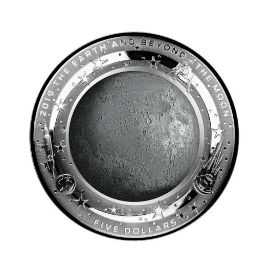 Měsíc stříbrná mince 1 oz Proof kolorovaná