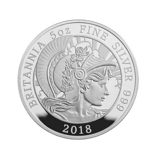 Britannia 2018 stříbrná mince 5 oz Proof