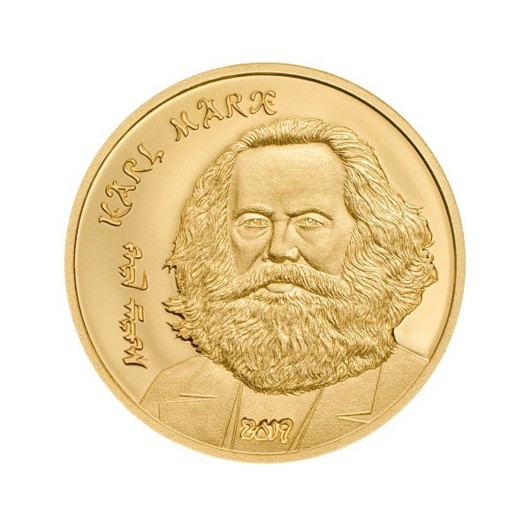 Karl Marx zlatá mince proof 0,5 g
