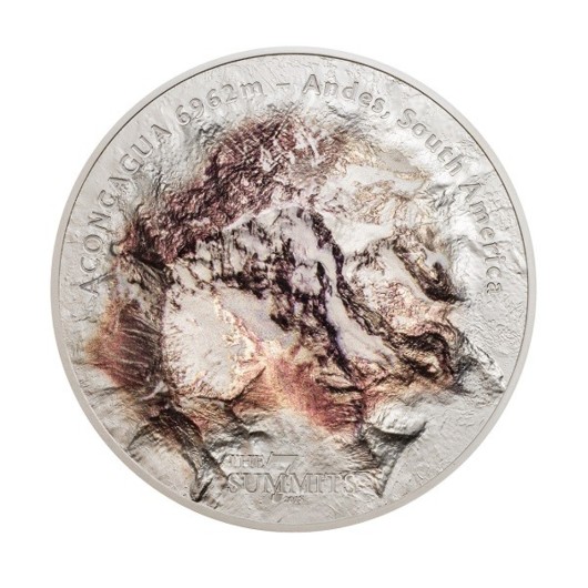 Nejvyšší hora  Ameriky - Aconcagua stříbrná mince 5 oz