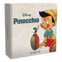 Walt Disney - Pinokio stříbrná mince proof