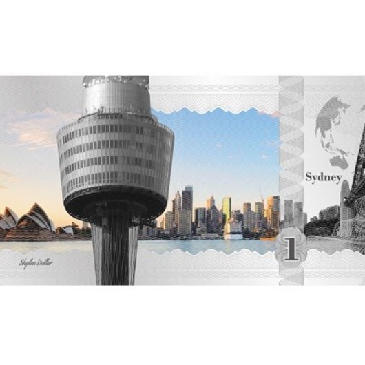 Skyline Dollar série - Panorama Sydney ve stříbře