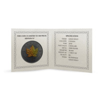 Javorový list ruthenium a zlatý hologram stříbrná mince 1 oz