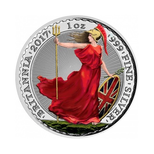 Britannia stříbrná mince 1 oz kolorovaná