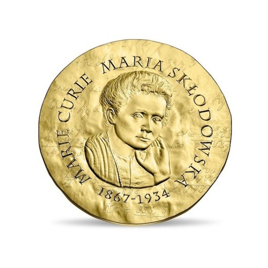 Marie Curie - Sklodowská zlatá mince 1\/4 oz proof