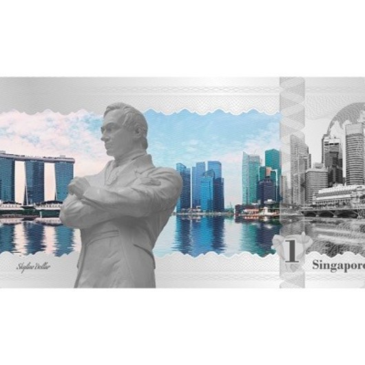 Skyline Dollar série - Panorama Singapuru ve stříbře