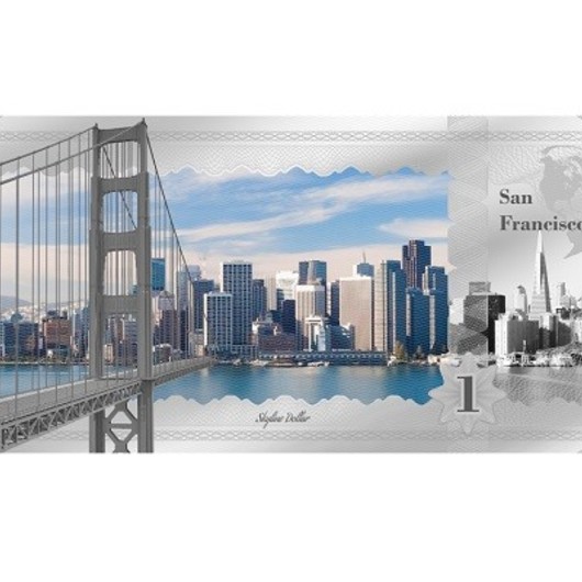Skyline Dollar série - Panorama San Francisca ve stříbře