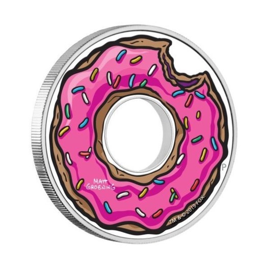 Koblížek Homera Simpsona stříbrná mince 1 oz Proof