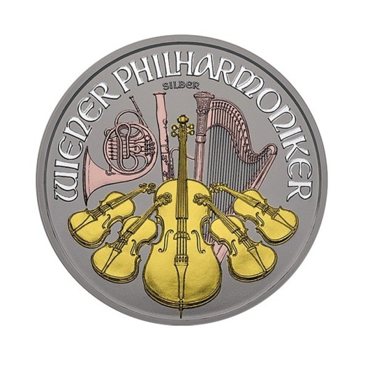 Wiener Philharmoniker stříbrná mince 1 oz zušlechtěná 4 kovy