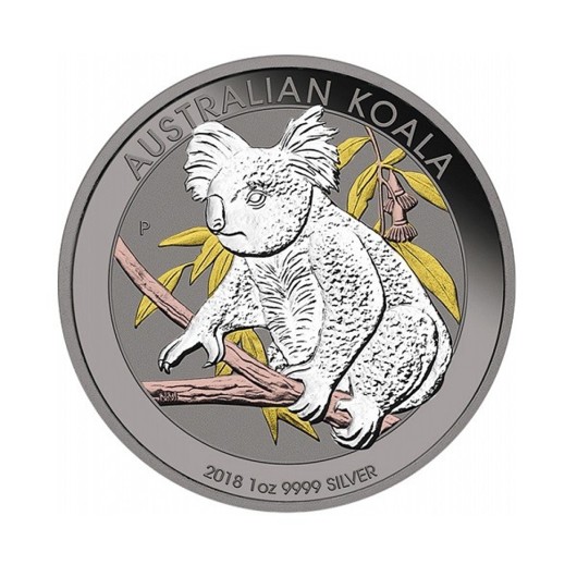 Koala 2018 stříbrná mince 1 oz zušlechtěná 4 kovy