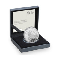 Lunární rok psa stříbrná mince 1 oz proof Velká Británie