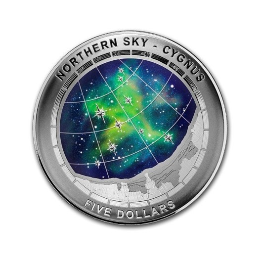 Souhvězdí Labutě na severní obloze stříbrná mince 1 oz proof