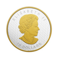 30. výročí Javorový list 2 oz pozlacená stříbrná mince 2018