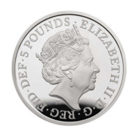 Safírové výročí korunovace Alžběty II. stříbrná mince Piedfort proof