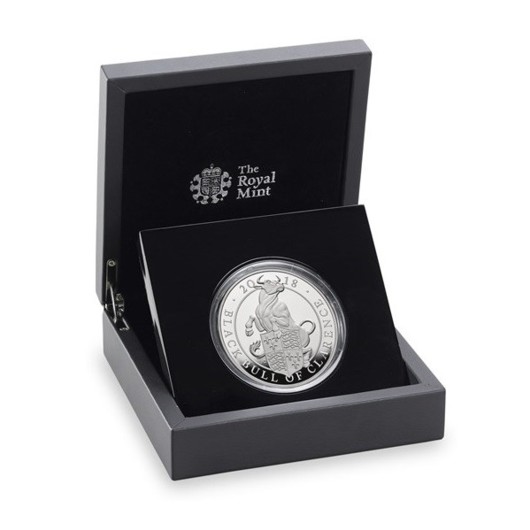 Černý býk z Clarence stříbrná mince 5 oz Proof