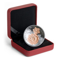 Růže královny Alžběty II. stříbrná mince proof