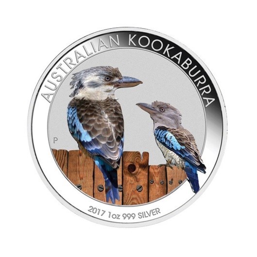 Australská Kookabura stříbrná mince 1 oz kolorovaná