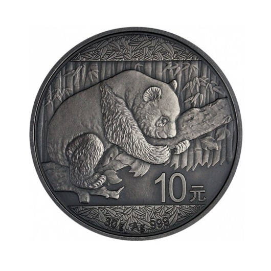 Čínská Panda velká stříbrná mince Antique
