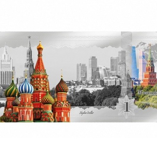 Skyline Dollar série - Panorama Moskvy ve stříbře