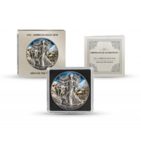 Americký stříbrný orel 2018 kolorovaná verze Mount Rushmore Antique