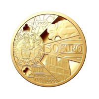Obnova Notre Dame zlatá mince 1/4 oz Proof