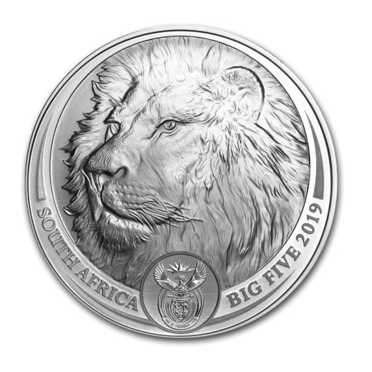Africký lev stříbrná mince 1 oz ve sběratelském blisteru
