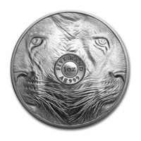 Africký lev stříbrná mince 1 oz ve sběratelském blisteru