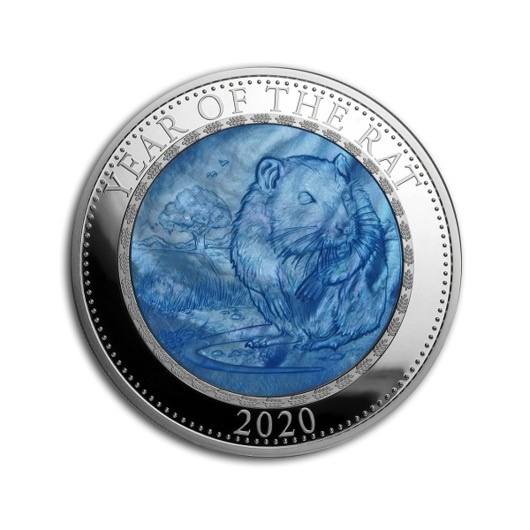 Stříbrná mince rok krysy 5 oz avers