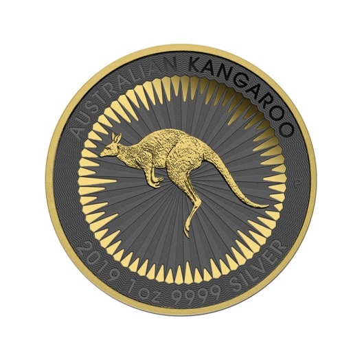 Australský klokan 2019 Golden Ring stříbrná mince 1 oz