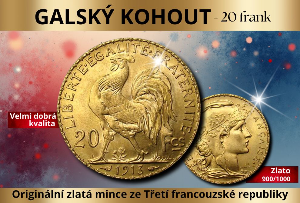 Galský kohout AU 20 frank
